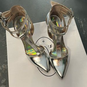 Steve Madden Silver Stiletto Heels 5.5